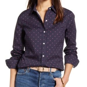 1901 Buttonup shirt navy w pink hearts Nordstrom